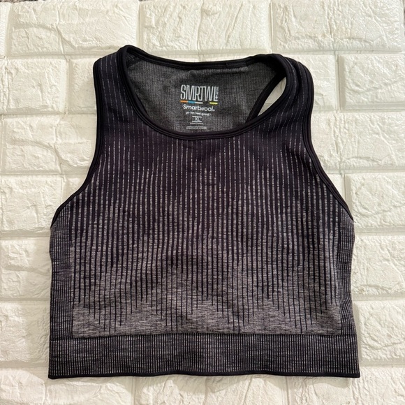 Smartwool Intraknit crop Bra  womens XL Lead breathable odor resistant - Picture 1 of 3